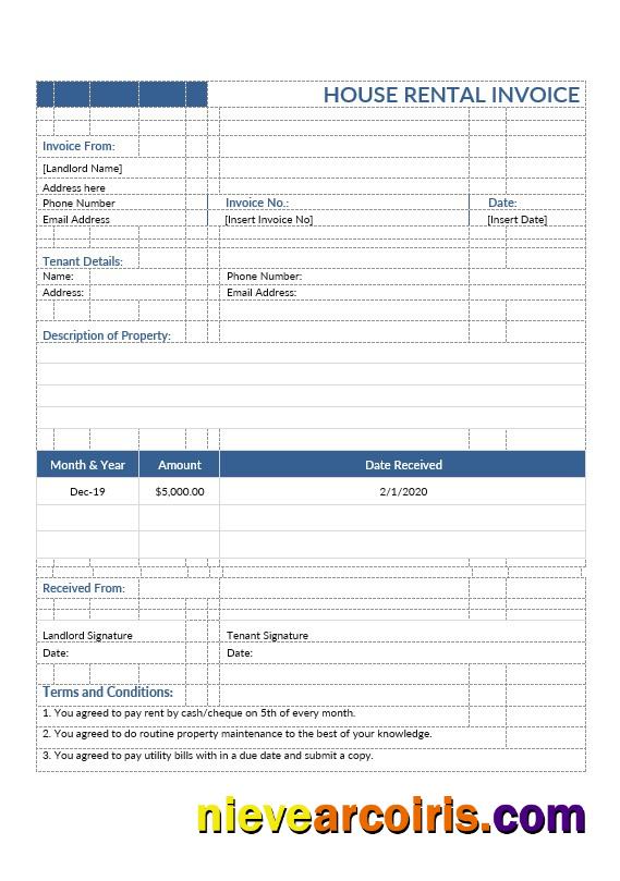 House Rental Invoice